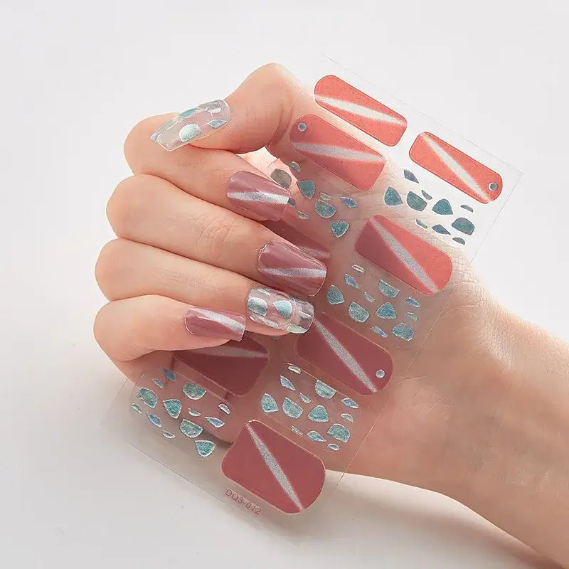 Vibrant Nail Wraps Set for Creative Self-Pampering and Expression - 12