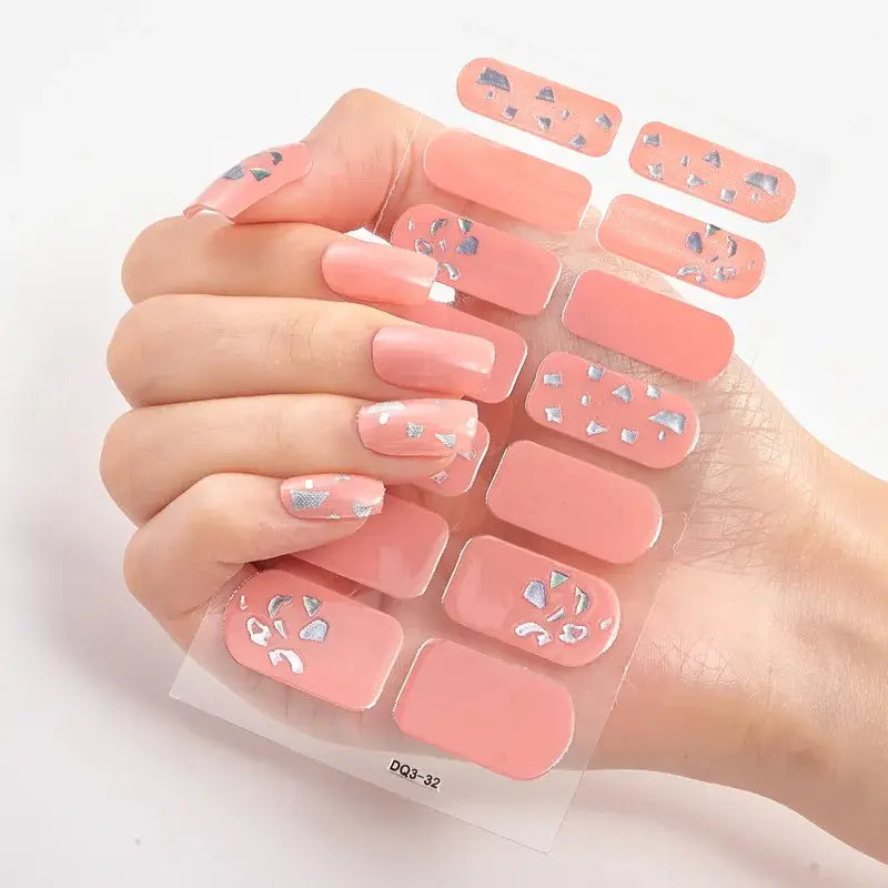 Vibrant Nail Wraps Set for Creative Self-Pampering and Expression - 32